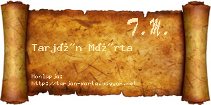 Tarján Márta névjegykártya